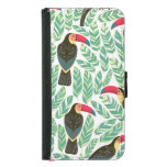 Toucans, tropical leaves, decorative pattern. samsung galaxy s5 wallet case