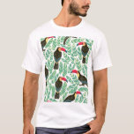 Toucans, tropical leaves, decorative pattern. T-Shirt
