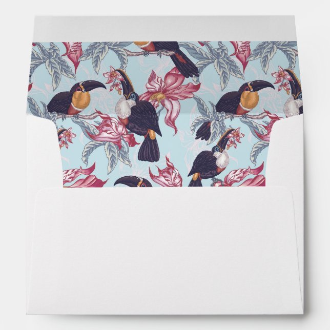 Toucans With Exotic Flowers Envelope (Back (Bottom))