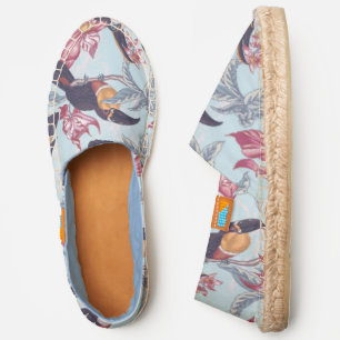 Toucans With Exotic Flowers Espadrilles
