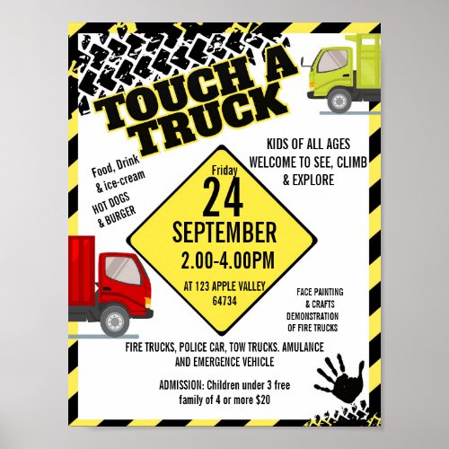 TOUCH A TRUCK  theme event Poster