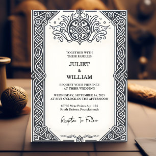 Touch Celtic Nordic Medieval Scroll Viking Wedding Invitation