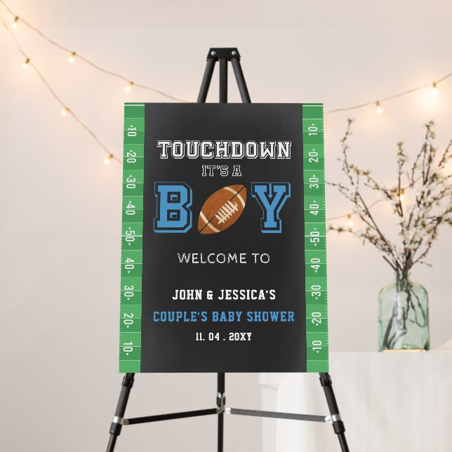Touch Down Football baby shower Welcome Sign (In Situ (Stand))
