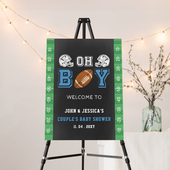 Touch Down Football Baby Shower Welcome Sign (In Situ (Stand))