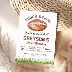 Touch Down Football Boy Birthday Invitation