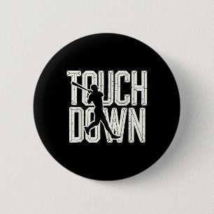 Touch Down Funny Baseball Player Kids Boys Women M Button