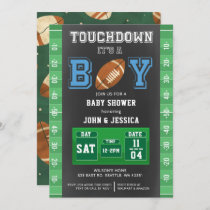 Touch Down Its a Boy Football Baby Shower Invitation