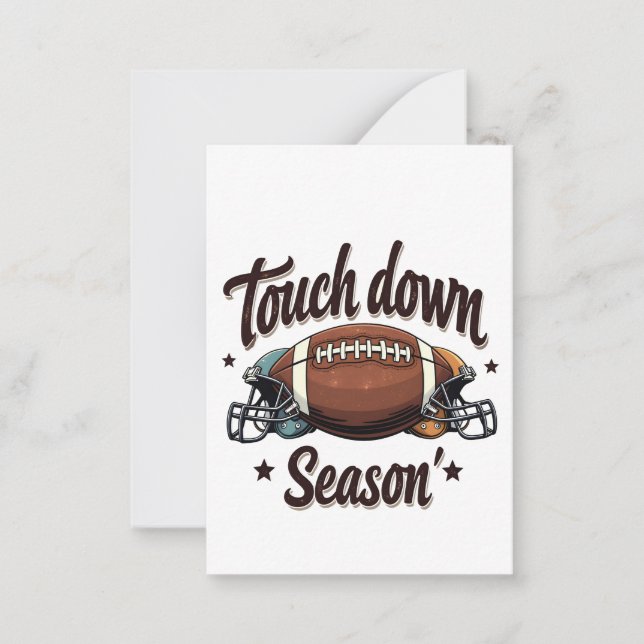 Touch Down Season Fantasy Football Rugby Gift  Note Card (Front)