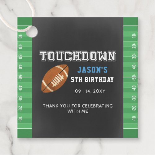 Touch Down Superbowl Boy Football Birthday Favor Tags