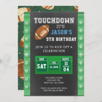 Touch Down Superbowl Boy Football Birthday Invitation