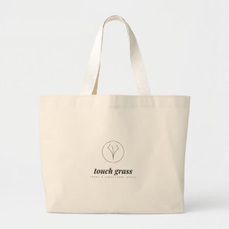 Touch Grass Retro Outdoor Humor Jumbo Tote Bag