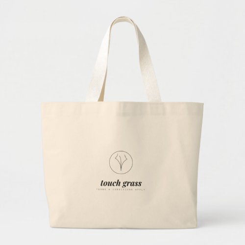 Touch Grass Retro Outdoor Humor Jumbo Tote Bag