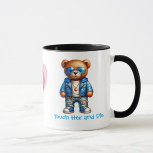 Touch Her and Die Book Boyfriend Teddy Bear Mug