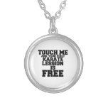 Touch Me And Your First Karate Lession Is Free Silver Plated Necklace at Zazzle