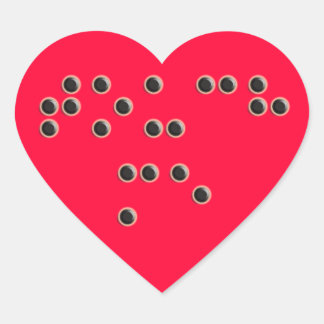 Touch Me (Braille) Heart Sticker