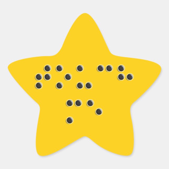 Touch Me (Braille) Star Sticker (Front)
