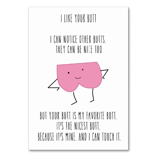 Touch My Butt Card, Funny Love Card | Zazzle.com