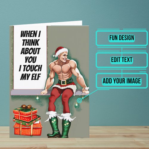Touch My Elf Funny Christmas Holiday Card