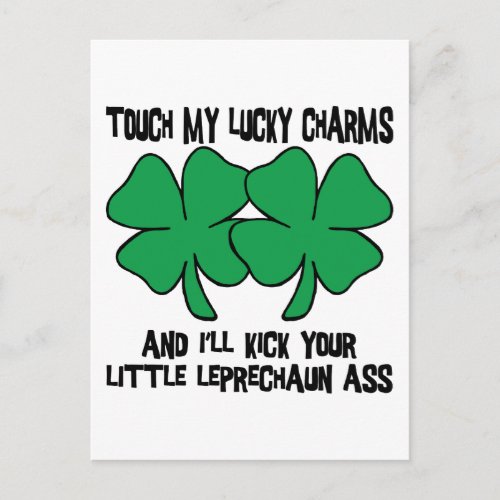 Touch My Lucky Charms _ Ill Kick Your Postcard