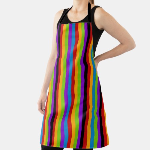 Touch of Black Rainbow Stripe Apron