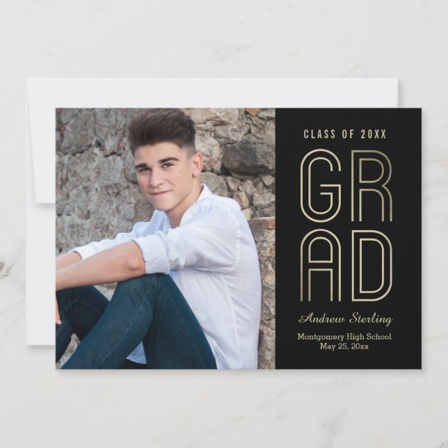 Touch Of Class Graduation Announcement Invitation (Front)