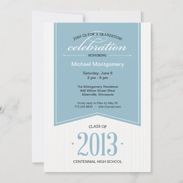 Touch of Class Graduation Party Invitation (Front)