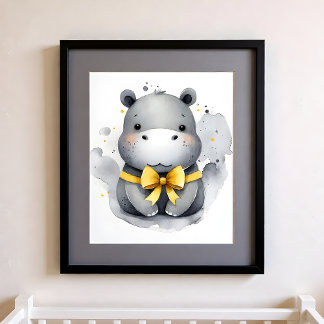 Touch of Color Nursery Jungle Animals Hippo Poster