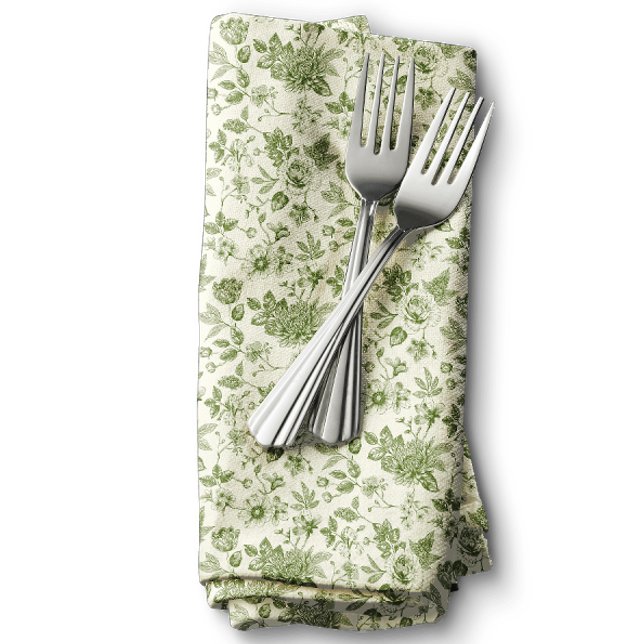 Touch of Elegance Garden Toile Cloth Napkin (Creator Uploaded)