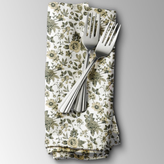 Touch of Elegance Garden Toile Cloth Napkin (Creator Uploaded)