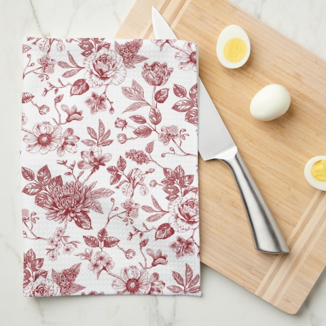 Touch of Elegance Garden Toile Kitchen Towel (Quarter Fold)