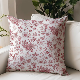 Touch of Elegance Garden Toile Throw Pillow
