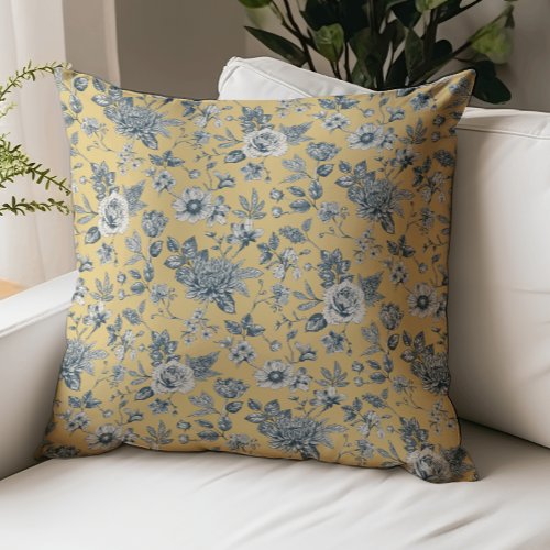 Touch of Elegance Garden Toile Throw Pillow