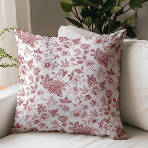 Touch of Elegance Garden Toile Throw Pillow