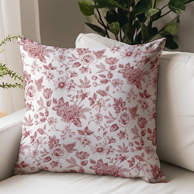 Touch of Elegance Garden Toile Throw Pillow (Creator Uploaded)
