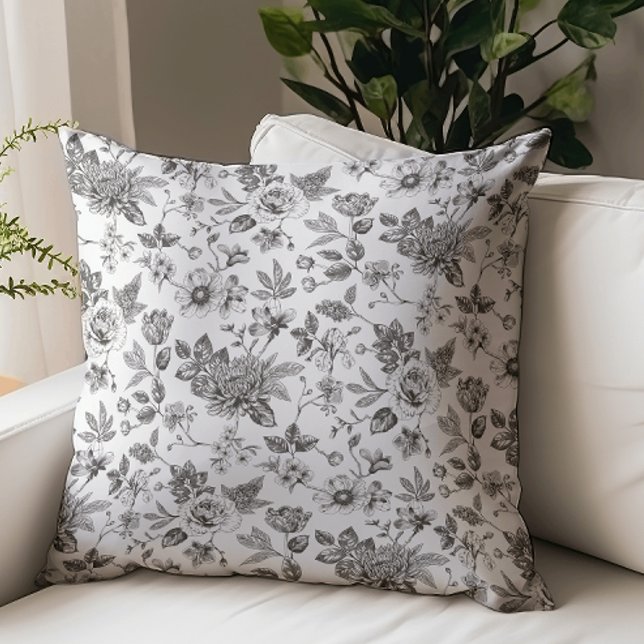 Touch of Elegance Garden Toile Throw Pillow (Creator Uploaded)