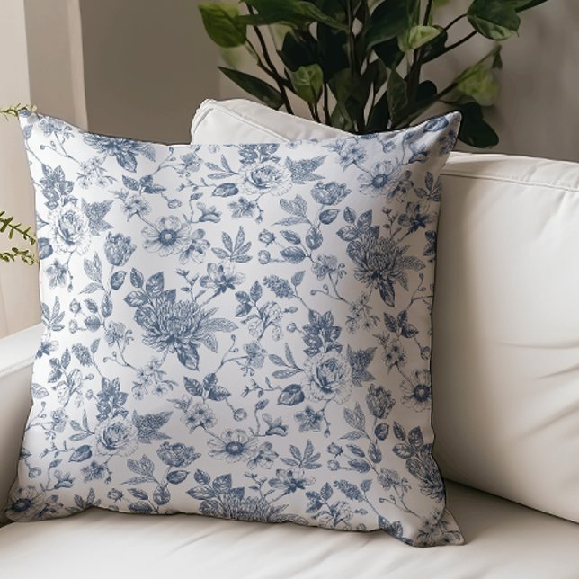 Touch of Elegance Garden Toile Throw Pillow (Creator Uploaded)