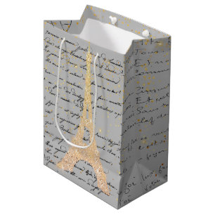 Touch of Gold Eiffel Tower Medium Gift Bag