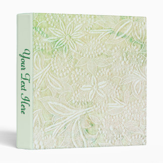Touch of Green Floral Embroidered 2 3 Ring Binder