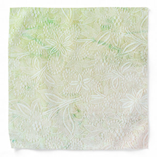 Touch of Green Floral Embroidered Look Bandana