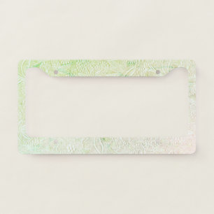 Touch of Green Floral Embroidered Look License Plate Frame