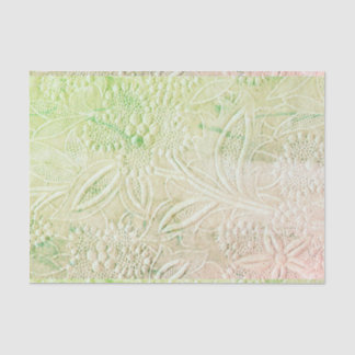 Touch of Green Floral Embroidered Look Tissue Paper