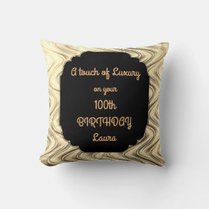 Touch of Luxury 100th Birthday design Throw Pillow