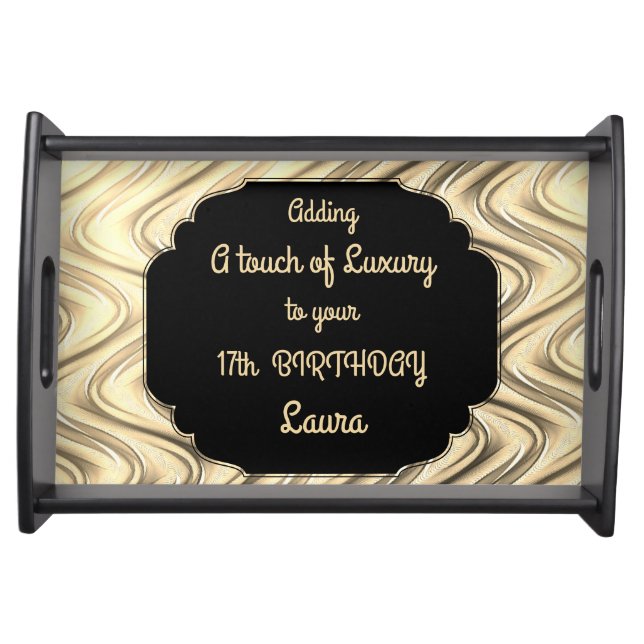Touch of Luxury 17th Birthday Serving Tray (Front)