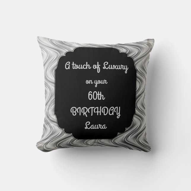Touch of Luxury 60th Birthday design Throw Pillow (Front)