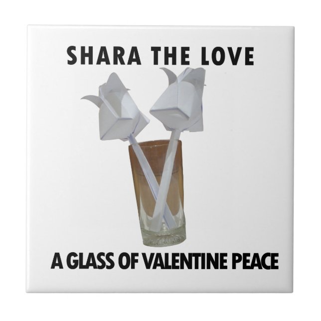Touch of Romance: A Peaceful Valentine's Day Ceramic Tile (Front)