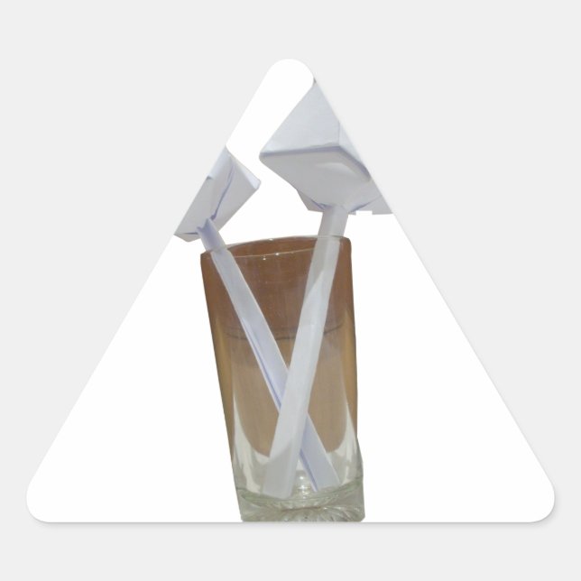 Touch of Romance: A Peaceful Valentine's Day Triangle Sticker (Front)