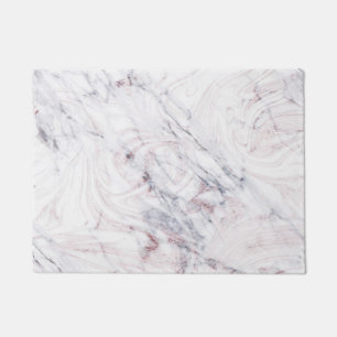 Touch of Rose White & Grey Marble Chic Trendy Doormat