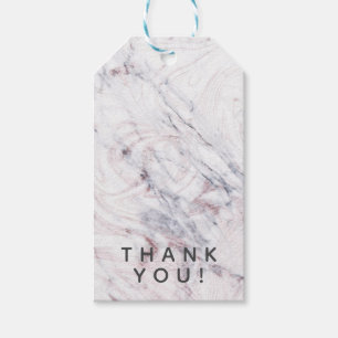 Touch of Rose White & Grey Marble Swirl Chic Party Gift Tags