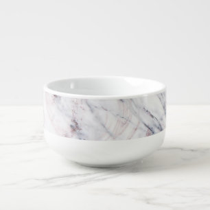 Touch of Rose White & Grey Marble Swirl Chic Trend Soup Mug
