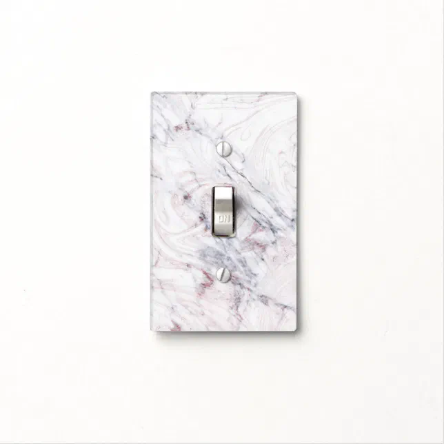 Touch of Rose White Grey Marble Swirl Chic Trendy Light Switch Cover ...